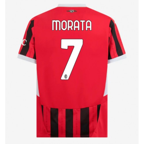 Fotbalové Dres AC Milan Alvaro Morata #7 Domácí 2024-25 Krátký Rukáv